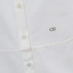 Dior White Cotton Sleeveless Drop Waist Shirt Dress M
