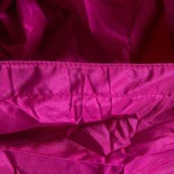 Pre Owned Dior Pink Crinkle Taffeta High-Low Oversized Blouse M