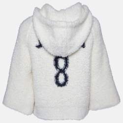 Dior Cream Fleece Wool J'Adior 8 Hooded Cardigan S