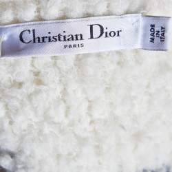 Dior Cream Fleece Wool J'Adior 8 Hooded Cardigan S