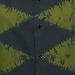 Dior Green Tie Die Print Cotton Short Sleeve Shirt M