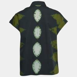 Dior Green Tie Die Print Cotton Short Sleeve Shirt M