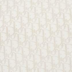 Pre Owned Christian Dior Boutique Beige Monogram Knit Long Sleeve Top M   