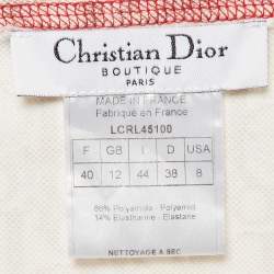Pre Owned Christian Dior Boutique Beige Monogram Knit Long Sleeve Top M   