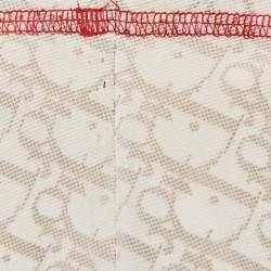 Pre Owned Christian Dior Boutique Beige Monogram Knit Long Sleeve Top M   