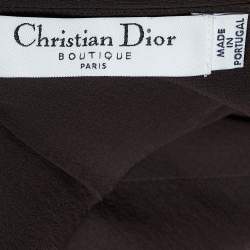Pre Owned Dior Boutique Vintage Brown Silk Sleeveless Top M