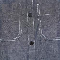 Pre Owned Christian Dior Blue Cotton Applique Shirt L   