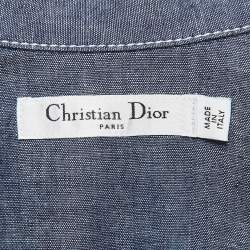 Pre Owned Christian Dior Blue Cotton Applique Shirt L   
