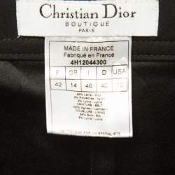 Pre Owned Christian Dior Boutique Black Studded Belt Gabardine Trousers L