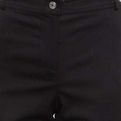 Pre Owned Christian Dior Boutique Black Studded Belt Gabardine Trousers L