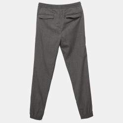 Pre Owned Dior Dark Grey Houndstooth Wool Pants L