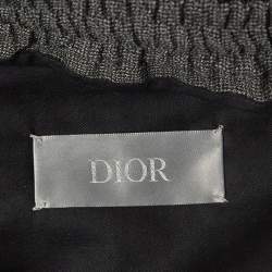 Pre Owned Dior Dark Grey Houndstooth Wool Pants L