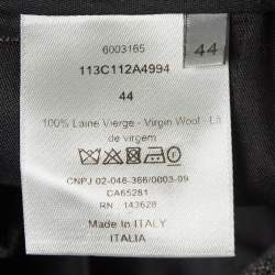 Pre Owned Dior Dark Grey Houndstooth Wool Pants L