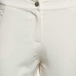 Pre Owned Christian Dior Boutique Beige Logo Embellished Stretch Crepe Joggers M