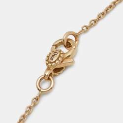 Pre Owned Dior  Dioramour 'Oui' Diamond 18k Rose Gold Pendant Necklace