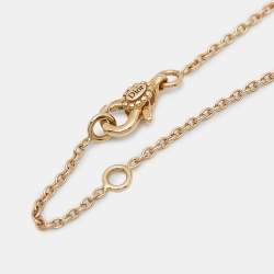Pre Owned Dior  Dioramour 'Oui' Diamond 18k Rose Gold Pendant Necklace