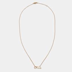 Pre Owned Dior  Dioramour 'Oui' Diamond 18k Rose Gold Pendant Necklace