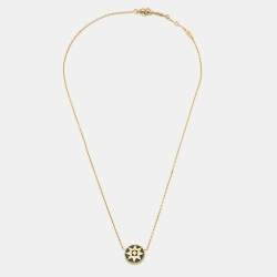 Dior Rose Des Vents Malachite Diamond 18k Yellow Gold Necklace