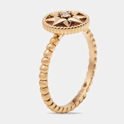 Dior Rose Des Vents Pink Opal Diamond 18k Rose Gold Ring Size 52