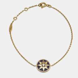 Dior Rose Des Vents Lapis Lazuli Diamond 18k Yellow Gold Bracelet