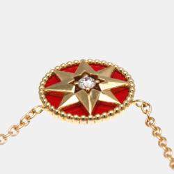 Pre Owned Dior Rose des Vents 18K Rose Gold and Diamond Pendant Necklace