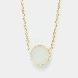 Pre Owned Christian Dior Rose Des Vents Yellow Gold 18K Diamond Mother Of Pearl Pendant Necklace 