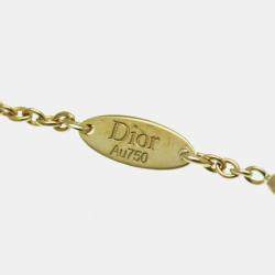 Pre Owned Christian Dior Rose Des Vents Yellow Gold 18K Diamond Mother Of Pearl Pendant Necklace 