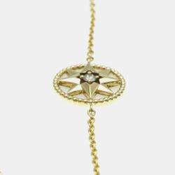 Pre Owned Christian Dior Rose des Vents 18K Yellow Gold Diamond Mother of Pearl Bracelet