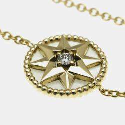 Pre Owned Christian Dior Rose des Vents 18K Yellow Gold Diamond Mother of Pearl Bracelet