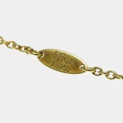 Pre Owned Christian Dior Rose des Vents 18K Yellow Gold Malachite Pendant Necklace