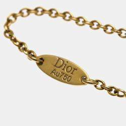 Pre Owned Christian Dior Rose des Vents18K  Pink Gold Diamond Onyx Pendant Necklace