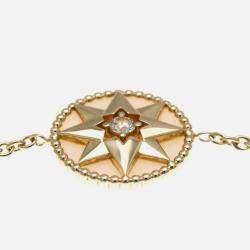 Pre Owned Christian Dior Rose Des Vents 18K Pink Gold Diamond Opal Charm Bracelet