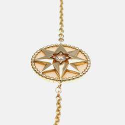 Pre Owned Christian Dior Rose Des Vents 18K Pink Gold Diamond Opal Charm Bracelet