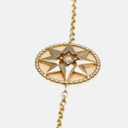 Pre Owned Christian Dior Rose Des Vents 18K Pink Gold Diamond Opal Charm Bracelet