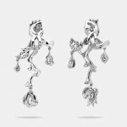 مملوكة مسبقًا أقراط ديور روز باغاتيل ماس ذهب أبيض عيار 18 قيراطًا