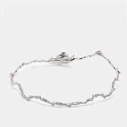 Pre Owned Dior Rose Bagatelle Diamonds Pear 18k White Gold Necklace