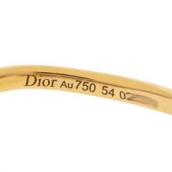 Dior Oui Diamond 18K Yellow Gold Ring Size 54