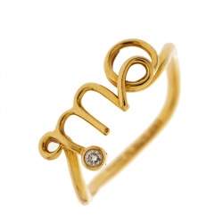 Dior Oui Diamond 18K Yellow Gold Ring Size 54