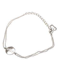 Dior Silver Logo Charm Bracelet