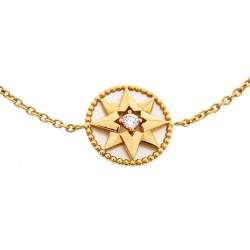 Dior Rose Des Vents Diamond Mother of Pearl 18K Yellow Gold Bracelet     