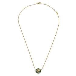 Dior Rose Des Vents Diamond Turquoise 18K Yellow Gold Pendant Necklace