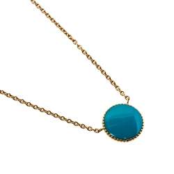 Dior Rose Des Vents Diamond Turquoise 18K Yellow Gold Pendant Necklace