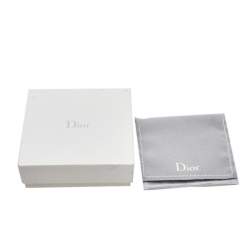 Dior Pink Crystal Logo Silver Tone Hoop Earrings