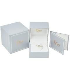 Dior Rose Des Vents Diamond Mother of Pearl 18K Yellow Gold Chain Ring Size 55