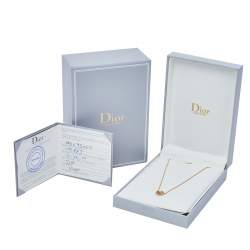 Pre Owned Dior Rose Des Vents Diamond Mother of Pearl 18K Yellow Gold Pendant Necklace