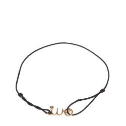 Dior Oui Diamond 18K Yellow Gold Black Cord Bracelet