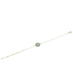 Dior Rose des Vents Diamond Turquoise 18K Yellow Gold Bracelet 
