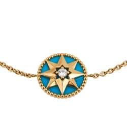 Dior Rose des Vents Diamond Turquoise 18K Yellow Gold Bracelet 