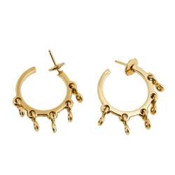 Dior Coquin Diamond 18k Yellow Gold Hoop Earrings