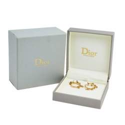 Dior Coquin Diamond 18k Yellow Gold Hoop Earrings
